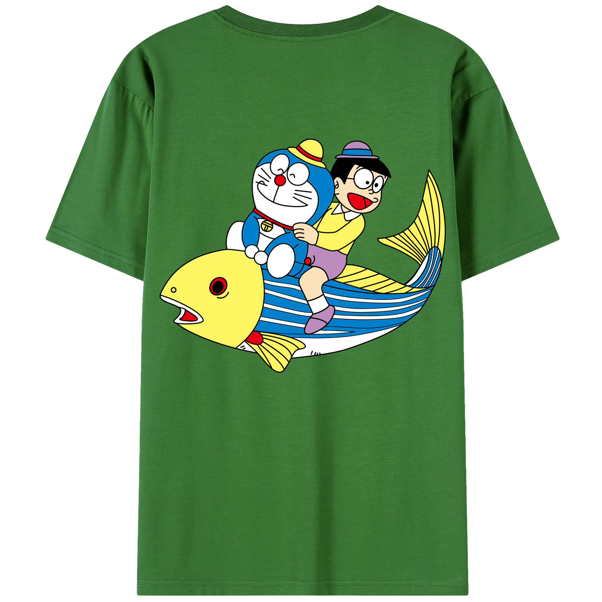 （画像用） ドラえもん 野比 のび太 Doraemon Nobita Nobi レディース半袖Tシャツ(バックプリント)